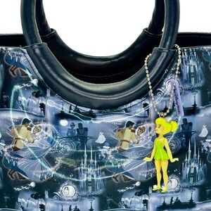 Disney Cinderella PVC Tote Bag with Tinker Bell Charm Princess Castle‎ Print